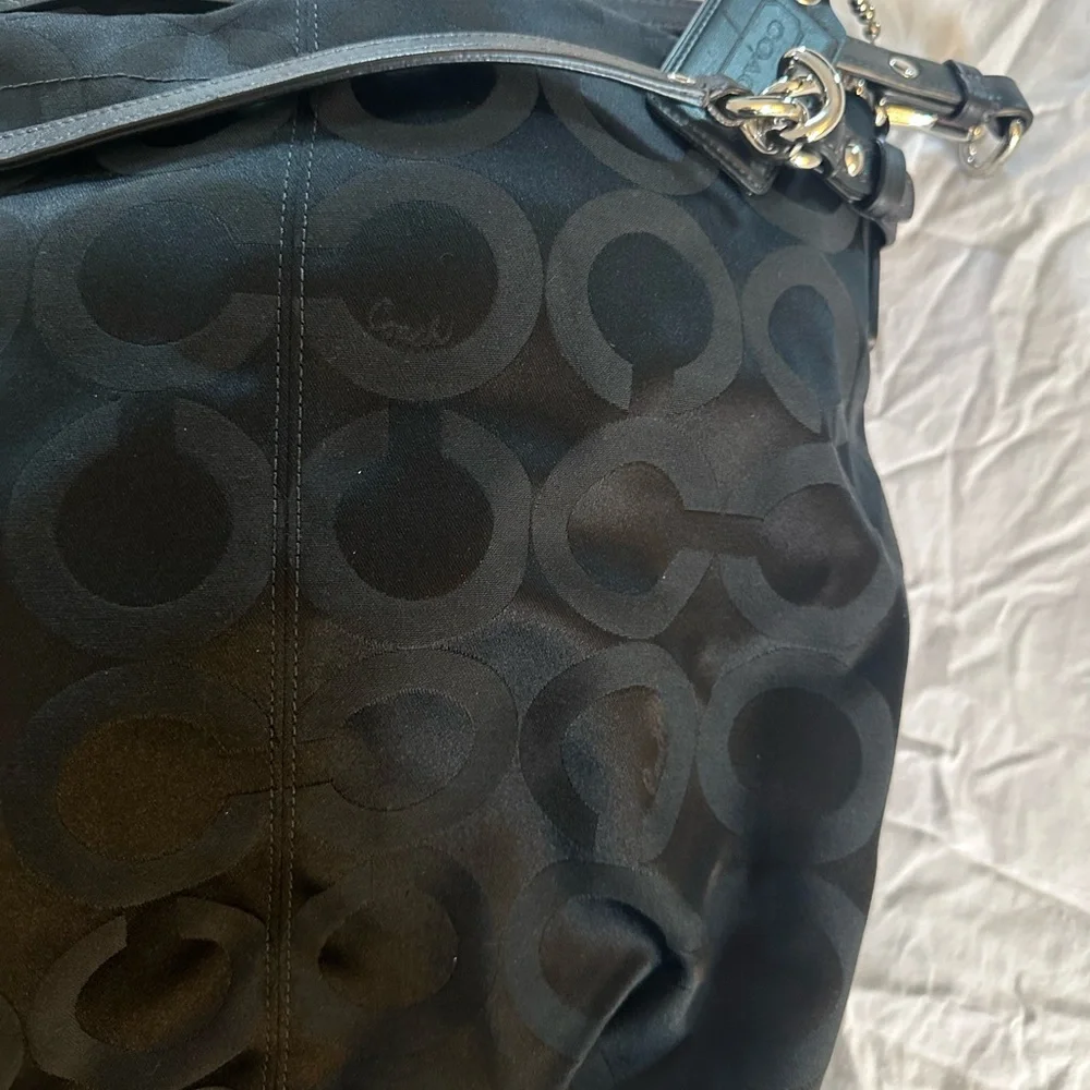 NWT COACH OP ART SATEEN LARGE BROOKE BLACK